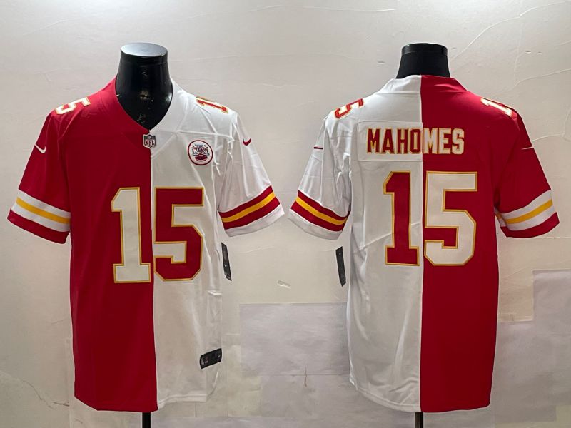 Men Kansas City Chiefs 15 Mahomes White red 2025 Nike Vapor Limited NFL Jersey style 4